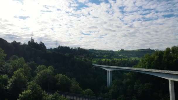 Zwei Brücken Über Die Lorze Zug Schweiz — Stockvideo