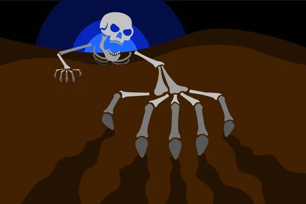 Illustrazione Halloween Con Scull Scheletro Con Spazio Copia — Foto Stock