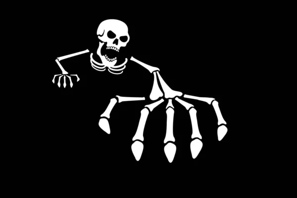Хэллоуинская Иллюстрация Черепом Скелетом Копировальным Пространством — стоковое фото