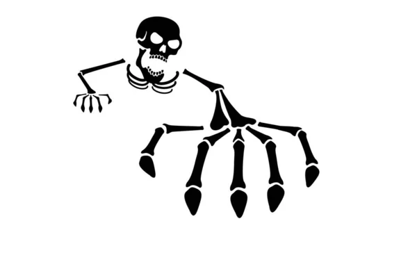 Halloween Illustratie Met Schedel Skelet Met Kopieerruimte — Stockfoto