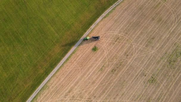 Teren Agricol Verde Brwon Vedere Dronă — Videoclip de stoc