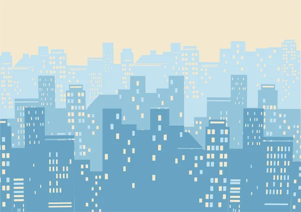 Cityscape Background Illustration Vector Ilustração Plana Cidade Moderna — Vetor de Stock