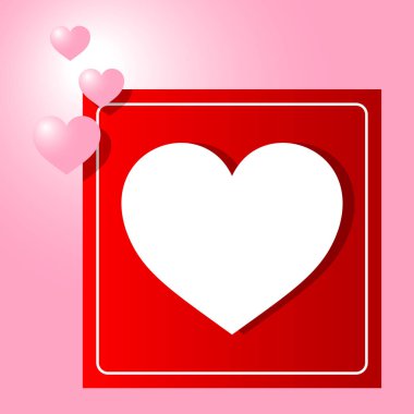 Sevgililer günü kartı. Bir büyük beyaz kalp pembe degrade arka plan ile yüzen pembe kalpler. Sevgi, bağlılık, kutlama, bir çift olmak kavramını.