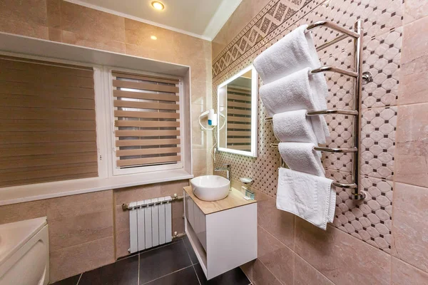 Bel Intérieur Une Salle Bain Dans Appartement Hôtel — Photo