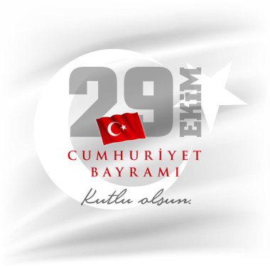 Türk Ulusal Festivali. 29 Ekim Cumhuriyet Bayrami. 29 Ekim Cumhuriyet Günü ve Türkiye 'de Ulusal Gün. Sosyal medya veya yazdırma tasarımı için tipografik tasarım.