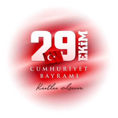 Türk Ulusal Festivali. 29 Ekim Cumhuriyet Bayrami. 29 Ekim Cumhuriyet Günü ve Türkiye 'de Ulusal Gün. Sosyal medya veya yazdırma tasarımı için tipografik tasarım.