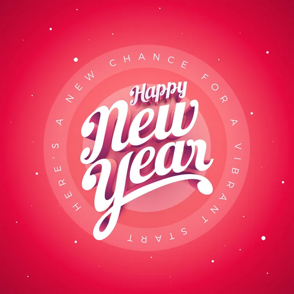 Vector Happy New Year Custom Hand Lettering Typographic Design 요소들은 — 스톡 벡터