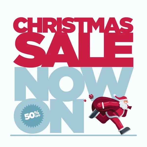 Vektorový Vánoční Design Ilustrací Santa Clause Christmas Sale Concept Design — Stockový vektor