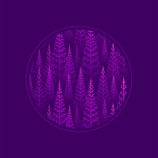 Vector Pine Tree Forest Illustration Abstract Vector Pattern — Stock Vector