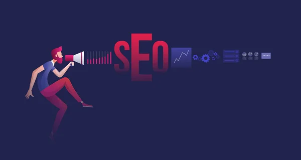 Digitální marketing a SEO — Stockový vektor