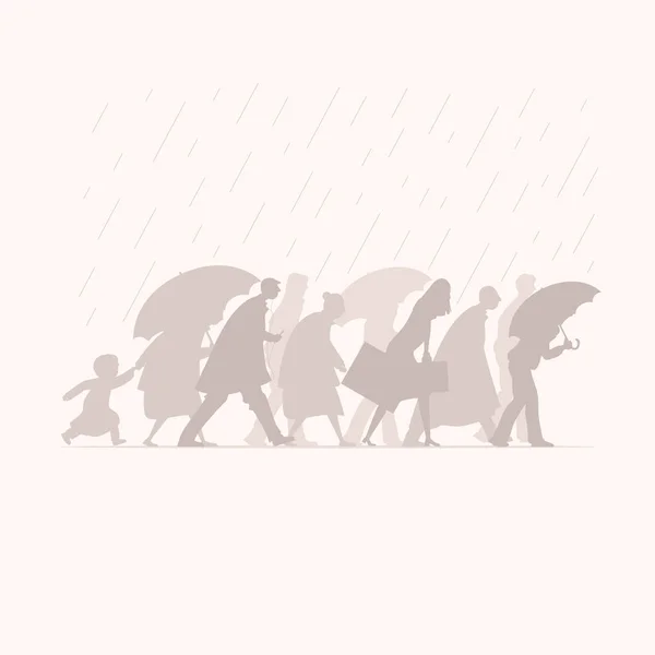 Прогулянки під дощем — стоковий вектор