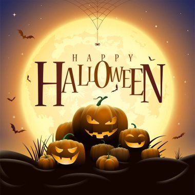 Ürpertici Halloween gece yarısı illüstrasyon