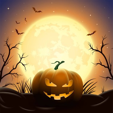 Ürpertici Halloween gece yarısı illüstrasyon