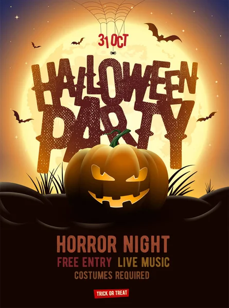 Diseño de cartel de fiesta de Halloween — Vector de stock