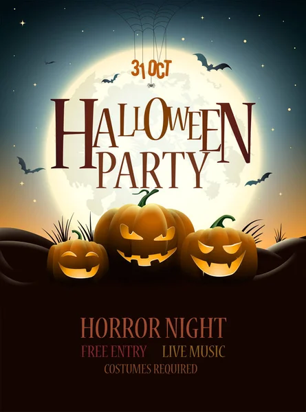 Diseño de cartel de fiesta de Halloween — Vector de stock