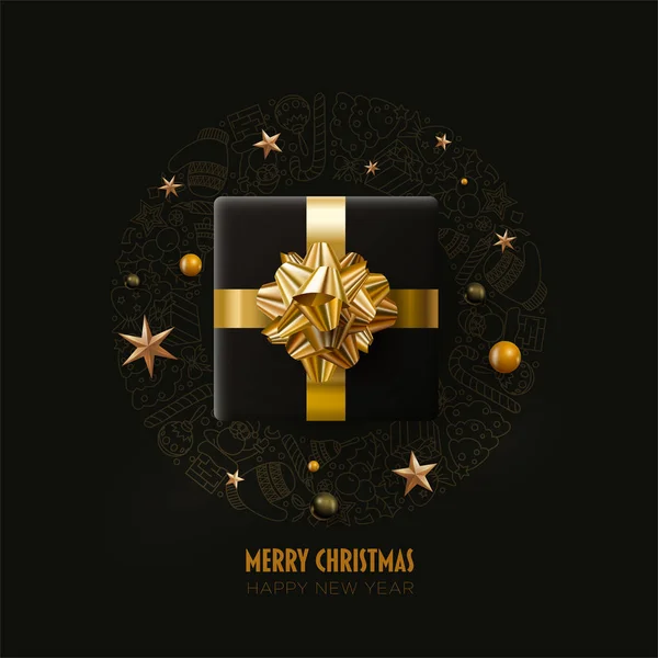 God jul och nyår Gratulationskort design. — Stock vektor