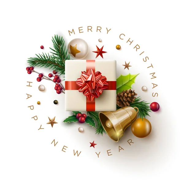 Καλά Χριστούγεννα και Πρωτοχρονιά σχεδιασμός ευχετήριων καρτών. — Διανυσματικό Αρχείο