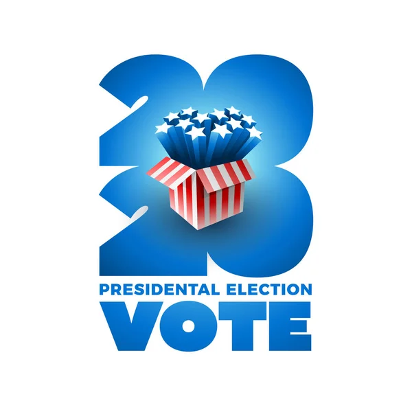 アメリカの星を爆発させる 2020年にアメリカで投票 タイポグラフィベクトルデザイン アメリカ合衆国大統領の投票の議論 投票デザイン 政治選挙運動 — ストックベクタ
