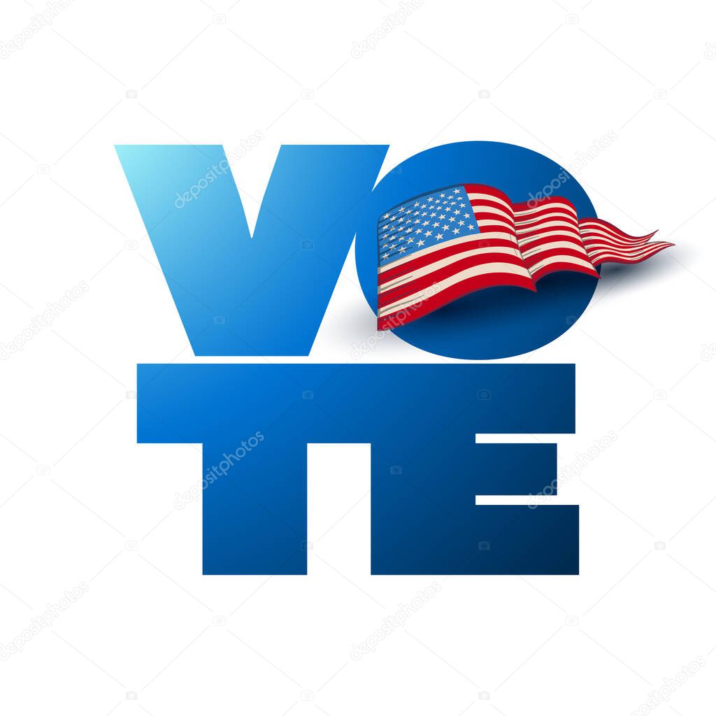 Vote 2020 in USA. Typographic vector design. USA debate of president voting. Election voting design. Political election campaign.