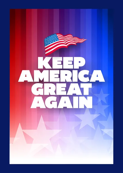 大統領選挙のスローガンポスター 再びアメリカを偉大に保つ コンセプトデザインテンプレート タイポグラフィベクトルデザイン 政治選挙運動 — ストックベクタ