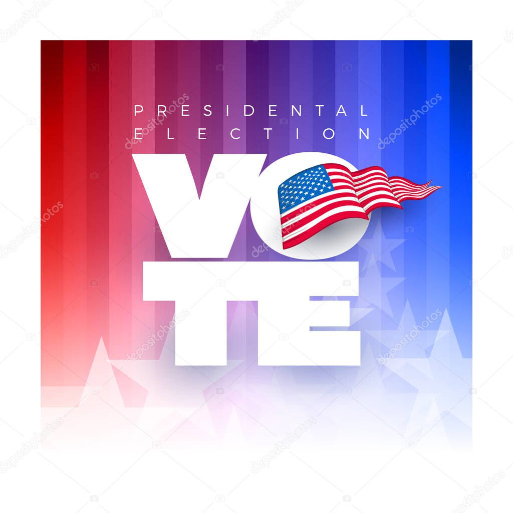Presidental election concept design template. Vote 2020 in USA. Typographic vector design. USA debate of president voting. Election voting design. Political election campaign.