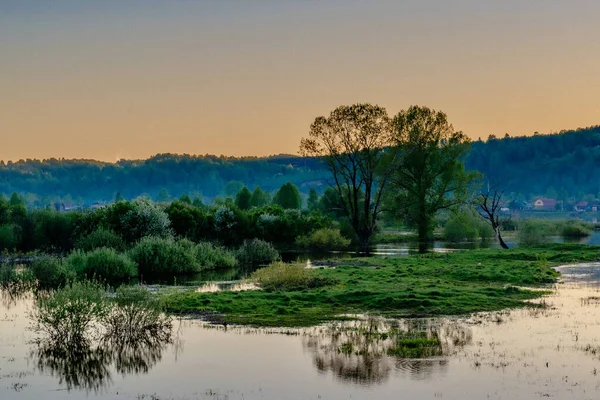 Coucher Soleil Sur Lac — Photo