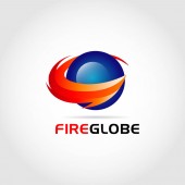 Tűz Globe Logo szimbólum