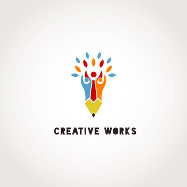 Yaratıcı Grup Of People Kalem Logo İşaret Sembol Simgesi