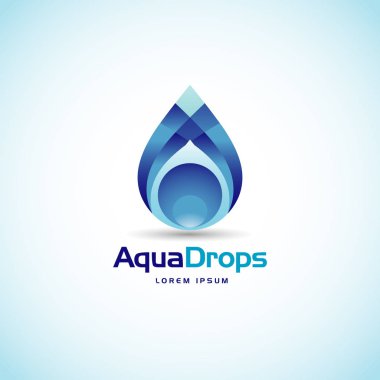 Soyut Aqua damla Logo işareti sembol simge