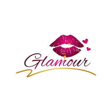 Glamour dudaklar Logo işareti sembol simge