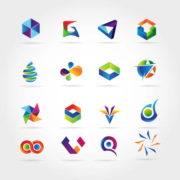 Abstract Kleurrijke Business Logo Set Teken Symbool Pictogram — Stockvector