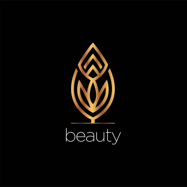 Style Élégant Logo Feuille Beauté Luxe Icône Symbole Signe — Image vectorielle