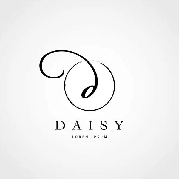 Basit Zarif İlk Harf D Logo Tipi İşaret Simgesi Simgesi