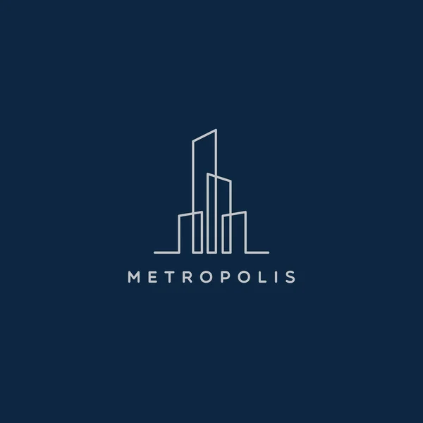 Basit Line Art City Emlak Emlak Logo İşaret Sembol Simgesi