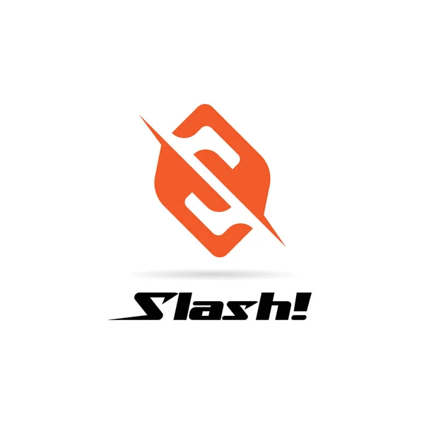 Forma Lettera Iniziale Slash Logo Segno Simbolo Icona — Vettoriale Stock