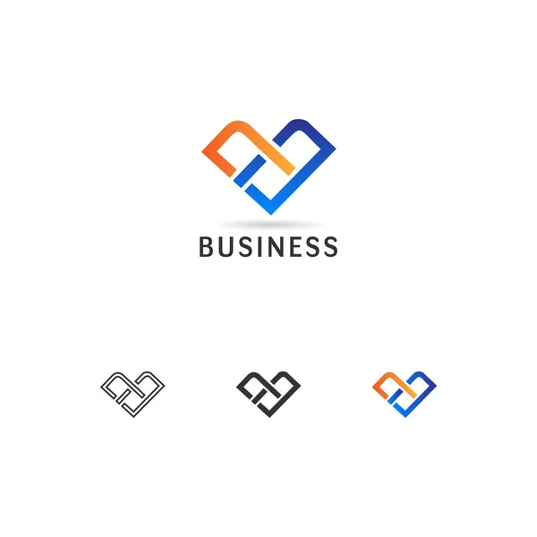 Design Logotipo Forma Coração Abstrato —  Vetores de Stock