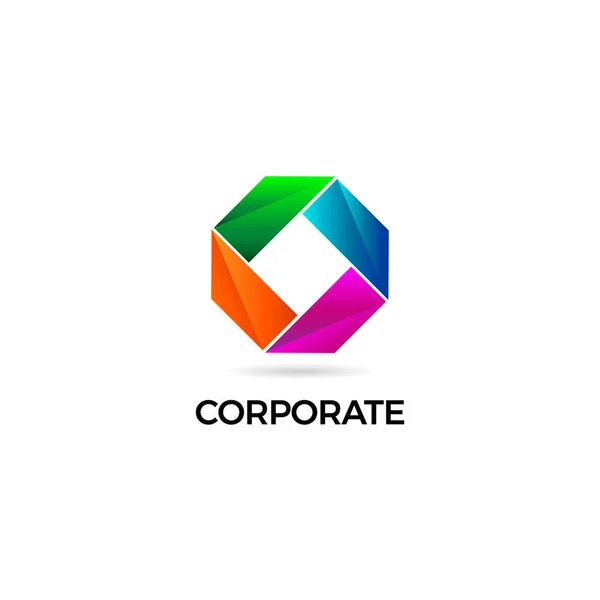 Simbolo Icona Con Logo Forma Colorata Astratta — Vettoriale Stock