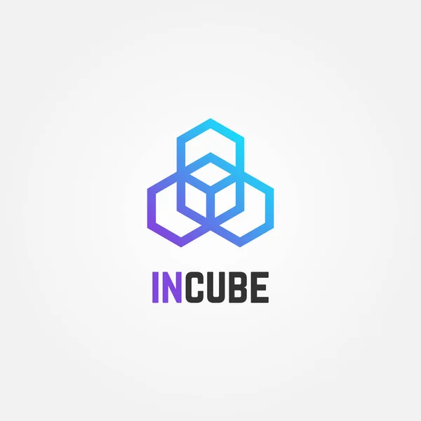 Absztrakt Creative Cube Box Logo Sign Szimbólum Ikon — Stock Vector