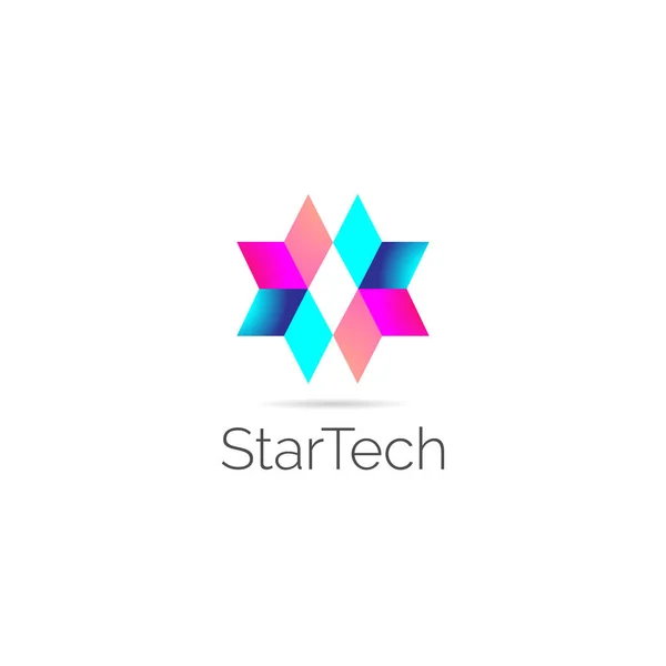 Ícone Colorido Abstrato Símbolo Sinal Logotipo Estrela —  Vetores de Stock