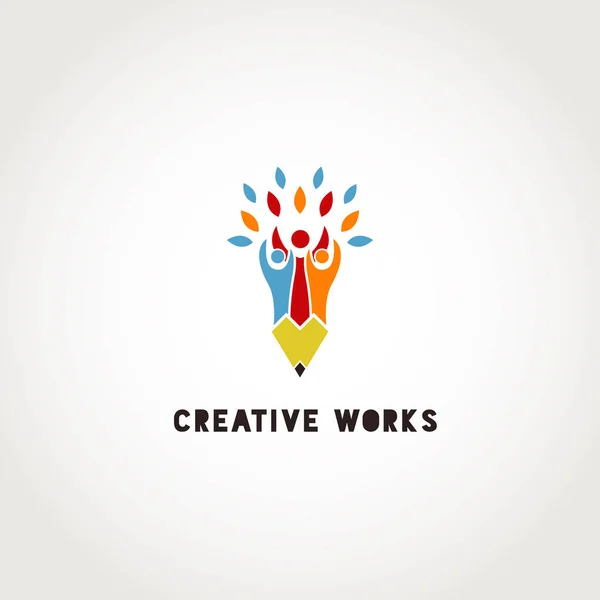 Yaratıcı Grup Of People Kalem Logo İşaret Sembol Simgesi