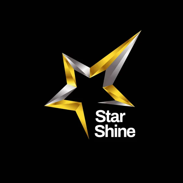 Parlak Altın Gümüş Yıldız Logo Sembol Simgesi
