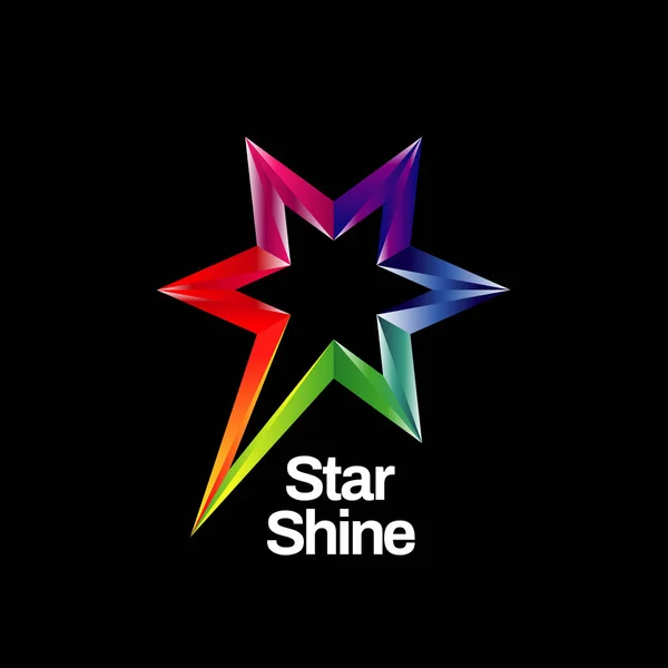 Icono Símbolo Vibrante Brillante Del Logotipo Estrella Del Arco Iris — Vector de stock