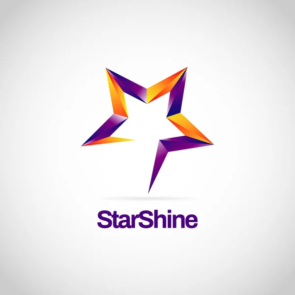Fényes Lila Narancs Csillag Jel Szimbólum Logo Ikon — Stock Vector