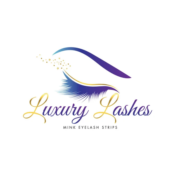 Logotipo Luxuoso Das Pestanas Beleza — Vetor de Stock