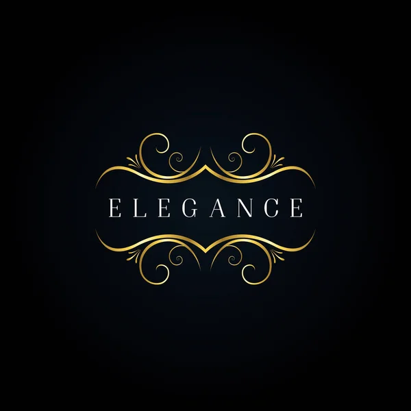 Złote Eleganckie Logo Kwiatowe — Wektor stockowy