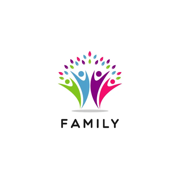Nsanlar Aile Toplum Sembolü Logo — Stok Vektör