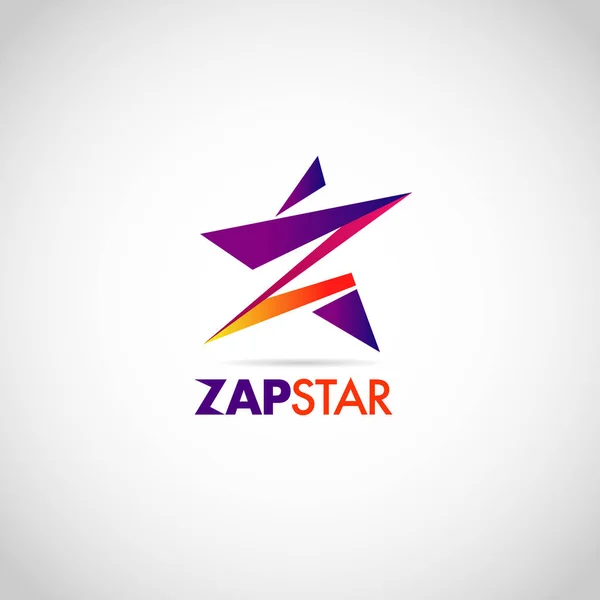 Renkli Zap Star harf Z Logo işareti sembol simge ile