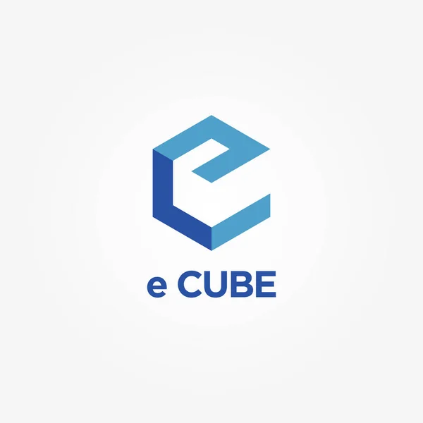 Простий Синій Логотип Cube Символ — стоковий вектор