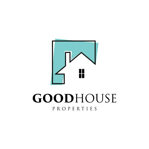 Símbolo Simples Logotipo Propriedade Boa Casa — Vetor de Stock