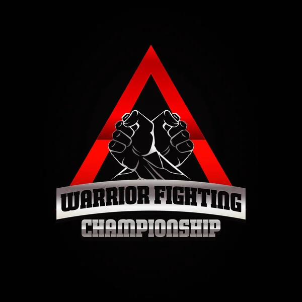 Icône Symbole Logo Championnat Combat Guerrier — Image vectorielle